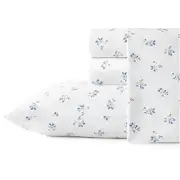 - Sheets, Cotton Percale Bedding Set, Crisp & Cool Full Blue Sketchy Ditsy