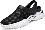 [ZKJ] Men's Orthopedic Hollow-Out Summer Sandals, Breathable Mesh Beach Slippers with Arch Support, Comfortable Walking Shoes for Indoor Outdoo