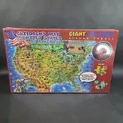 Dino's Illustrated World Children's Map of The USA 500 Piece Jigsaw Puzzle New