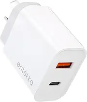 20W USB C Fast Charger, 2-Port PD USB-C Wall Plug with Fast Charging QC3.0, USB-A Power Adapter Portable Travel Charger AU-Plug Compatible with iPhone 14/13/12/11 Pro Max, iPad, Samsung Galaxy
