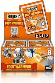 HOTHANDS Foot Warmers - 40 Pairs - 8 Hours of Heat - Air Activated - Ready to use