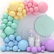 JOYYPOP Pastel Balloons 110 Pcs Pastel Balloon Garland Kit 5 inch+10 inch+12 inch+18 inch Pastel Rainbow Balloons for Baby Shower Wedding Party Decorations