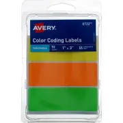 4 Pack Avery Removable Removable Color Coding Labels, 72 Ct