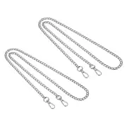 2 Pcs 47" Purse Chain Strap Iron Bag Strap Replacement for Handbag Clutch Silver