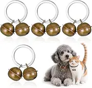 Giantree 4-Pack Pet Tracking Dog Bells, Loud Dog and Cat Collar Bells, Large Dogs Tracker, Metal Pets Bell, Vintage Copper Collar Charms for Outdoor Safety Pet Tracking Hiking and Walking