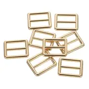 Slide Buckle, 8Pcs 1" - Zinc Alloy Slider Tri-glide Buttons (Light Gold)