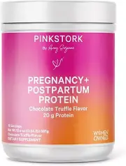 Pink Stork Pregnancy and Postpartum Protein Powder - 20 g Chocolate Whey and Col