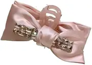 Diamond-encrusted Bowknot Hair Clip Luxurious Shark Clip For Elegant Hairstyles(pink)