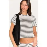 Navy Textured Striped Top, Navy
