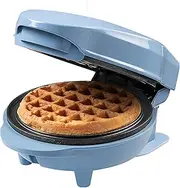Bestron Mini Waffle Maker for Classic Waffles, Non-Stick, Retro Design, 550W, Blue