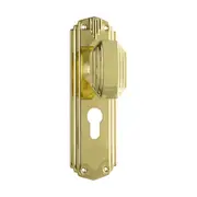 0800E Door Knob Napier Art Deco Euro Pair Polished Brass H178xW54xP50m