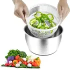 Salad Spinner 5L Lettuce Spinner Stainless Steel Vegetable Dryer with Drainageϟ