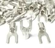 100 Spade Fork Terminal Connector Non-Insulated Uninsulated 14-12g AWG Gauge #8