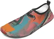 [BTCOWZRV] Water Shoes for Women Men Face and Color Water Sports Shoes Slip-on Breathable Lightweight Athletic Aqua Sock