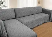 HOMERILLA Sectional Couch Covers for Sectional Sofa L Shaped Couch Cover 2 Pieces Sofa Covers Couch Covers for Pets Dogs Furniture Protector (Dark Grey, X-Large)