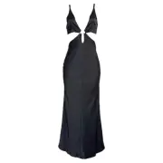 $320 NWT BEC + BRIDGE Felix V Maxi Dress, Black, 4 (US)