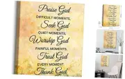 OTINGQD Praise God Wall Art,Christian Canvas Wall Art,Scripture Happy Moments