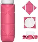 Collapsible Bottle Foldable Food Grade Silicone Water Bottle with Suction Nozzle