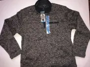 Eddie Bauer quarter zip fleece pull over jacket, gray size large new with tags
