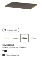 11 Ripiani IKEA KOMPLEMENT Nuovi (Codice 205.094.55)
