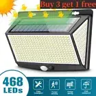 468 LED Solar Powered Motion Sensor Garden Security Light Flood Lights Wall lamp