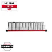 Milwaukee 48-22-9424 13pc 1/2" Drive 12-Point Deep Well SAE Socket Set
