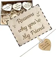 I Love You Wooden Heart Cards - 10 Reasons Why You Are My Friend in Sentimental Box - Wooden Cards, 10-Piece Set, Daily Affirmations for Birthday, Valentine's Day, Wedding