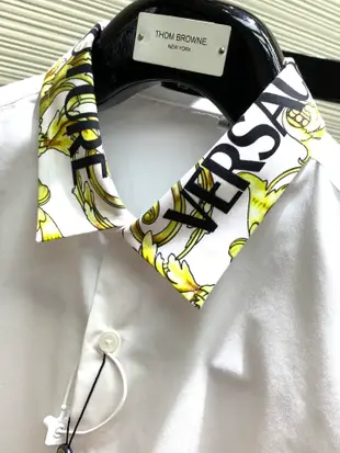 【皮皮購】Versace頂級印花工藝字母圖案裝飾logo長袖襯衫 專櫃同步