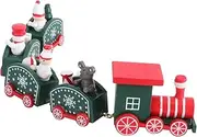 Christmas Train Decoration Wooden Snowman Train Brightly Colored Ornaments for Kids