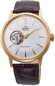 [ORIENT] Bambino Open Heart' Japanese Automatic Stainless Steel and Leather Dress Watch
