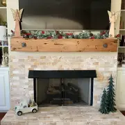 Fireplace Mantel Floating Shelf Knotty Alder Antique Bolts Distressed & Glazed