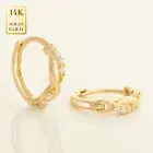 14K Real Solid Gold CZ Twist Hoop Earrings Cartilage Tragus Ear Clicker Ring