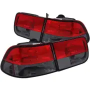 ANZO Fits 1996-2000 Honda Civic Taillights Red/Smoke