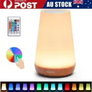 LED Bedroom Bedside Lamp Table Lamp RGB Dimmable Touch Night Light Rechargeable