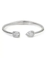 Nadri Radiant Cubic Zirconia Halo Cuff Bracelet
