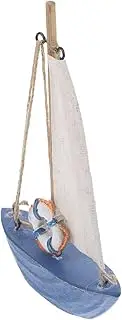 Mediterranean Wooden Sailboat Model Nautical Office Tabletop Decor Brightly Colored Retro Home Adornment for Sailing Enthusiasts Unique Beach Decoration for Living Room and Study