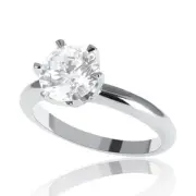 1.00 CT F/SI2-I1 Sparkling Round Cut Diamond Engagement Ring 14K White Gold