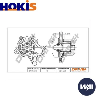 WATER PUMP ENGINE COOLING DP2310.10.110 FOR HYUNDAI ELANTRA/III TUCSON/SUV/Van