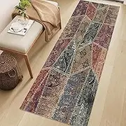 Long Carpet Hallway Runner Rug for Entryway Bedroom Kitchen Soft Touch Door Mats 1m 1,5m 2m 2,5m 3m 3,5m 4m 4,5m 5m 5,5m 6m Vintage Washable Floor Mat - Hamankim Easy Care(120x450cm)
