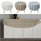 Rustic Stripe Embroidered Tablecloth Elegant Oval Dining Table Cloth teheP