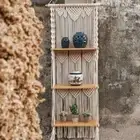 Tapestry Macrame Wall Hanging Shelf Handcraft 3 Tiers Living Room Plants