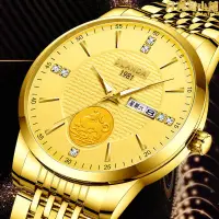 在飛比找露天拍賣優惠-新款瑞士貔貅24k純金錶牌手錶男全自動超薄機械男錶商務防水