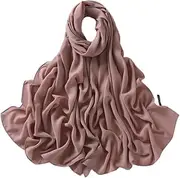 [HURESON] Chiffon Hijab Scarf Head Wrap Lightweight Scarves for Women Pashmina Shawls and Wraps for Evening Dresses Solid Color