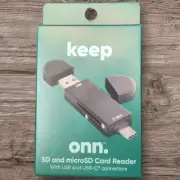 Multi-Port USB Hub with SD, Micro SD and Card Reader Keep Onn USB 2.0