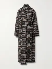 [Gabriela Hearst] Gabriela Hearst - Larkin Belted Fringed Cashmere Cardigan - Black - x small x small Black