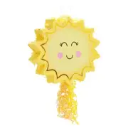Small Pull String Sun Pinata for Sunshine Party Decorations, Birthday, 14x13x3"