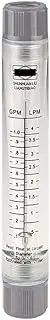 Liquid Flowmeter, LZM-15G Acrylic Tube Type Rotameter, High Accuracy Water Flow Meter, 0.05-0.5 GPM & 0.18-1.8 LPM, 1/2" Internal Thread