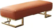 Bed End Bench Fashion Light Luxury Furniture Entry Shoe Bench Checkroom Changing Stool Footrest Bedroom Bedside Sofa Bench Bedroom Bench(Orange,180 * 45 * 42cm)
