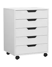 [Artiss] 5-Drawer Filing Rolling Cabinet in White