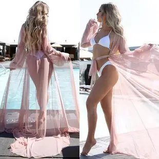 Bikini Beach Wear Cover Up Dress Lace Chiffon Blouse 女罩衫